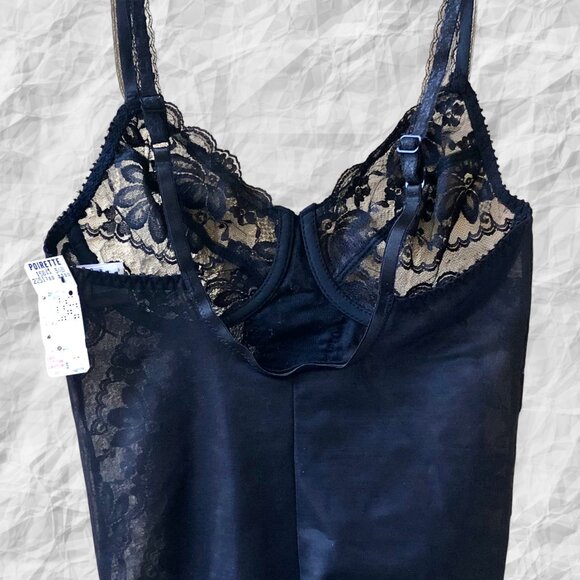 Vintage 60's Piorette Black Teddy Underwire Briefer Womens 34B NEW - Picture 7 of 14